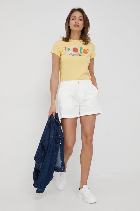 Bavlněné tričko Polo Ralph Lauren žlutá
