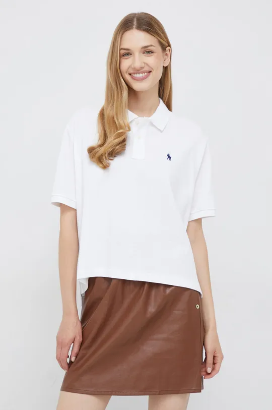 λευκό Βαμβακερό μπλουζάκι πόλο Polo Ralph Lauren Γυναικεία