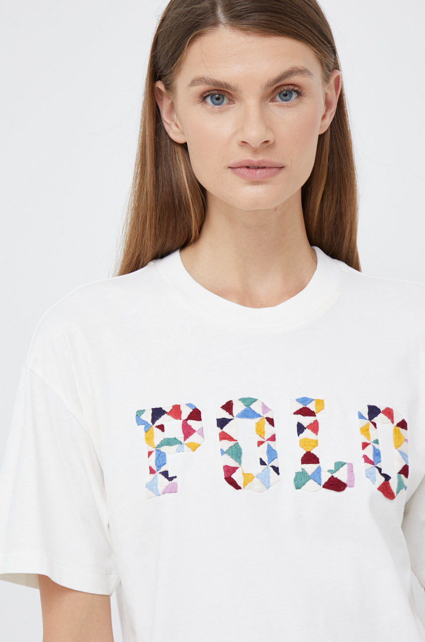 bílá Bavlněné tričko Polo Ralph Lauren
