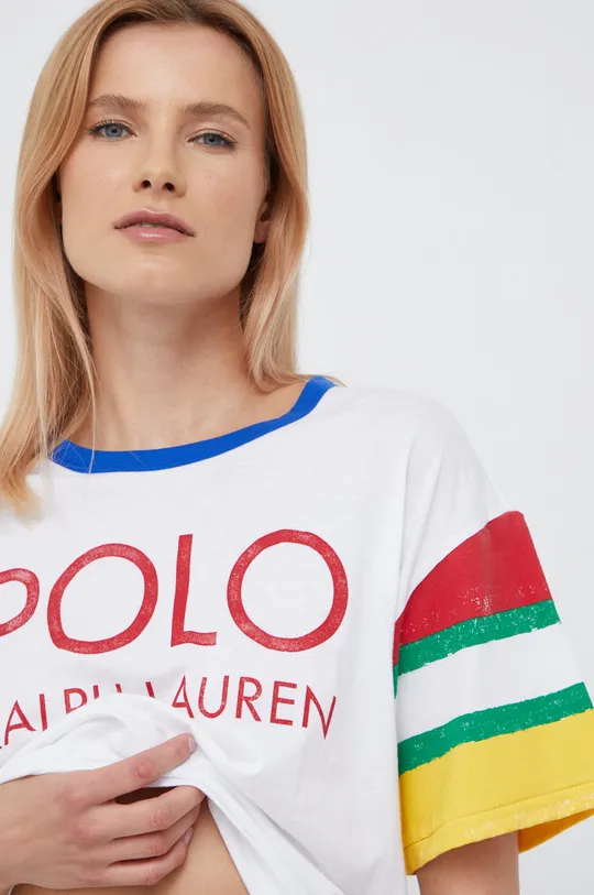 biały Polo Ralph Lauren t-shirt bawełniany 211863461001