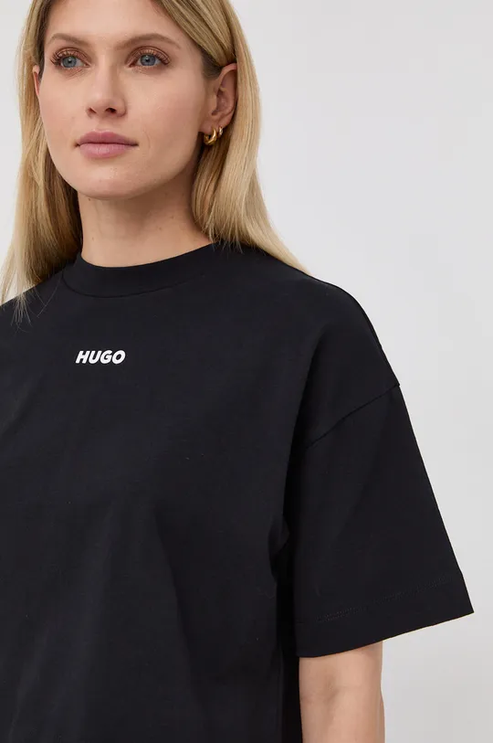 czarny HUGO t-shirt bawełniany 50466554