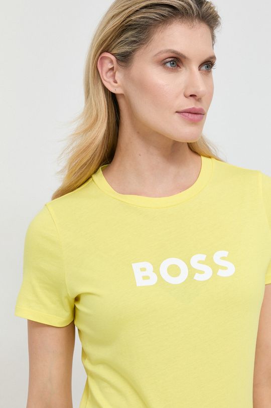 žlutá Bavlněné tričko BOSS