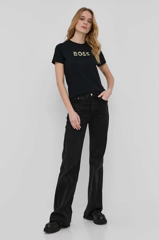 Boss t-shirt bawełniany 50469968 czarny