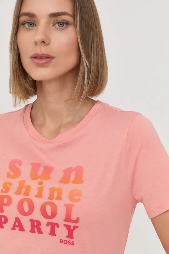 ροζ Βαμβακερό μπλουζάκι Boss Γυναικεία