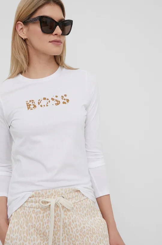 Βαμβακερό πουκάμισο με μακριά μανίκια Boss Γυναικεία