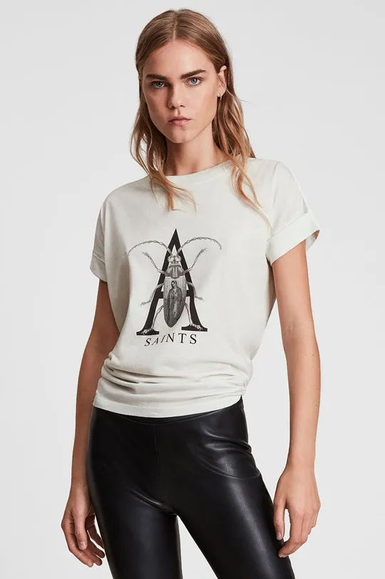 λευκό AllSaints - Βαμβακερό μπλουζάκι Γυναικεία