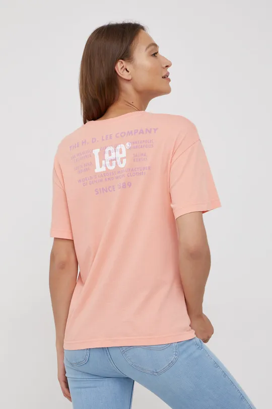 πορτοκαλί Βαμβακερό μπλουζάκι Lee Γυναικεία