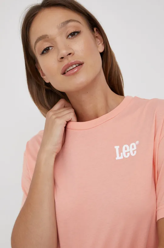 pomarańczowy Lee t-shirt bawełniany
