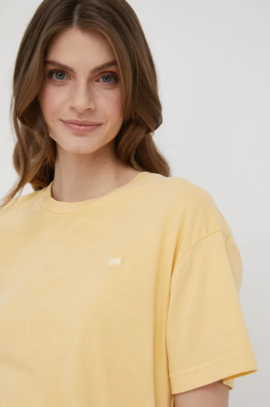 żółty Lee t-shirt bawełniany Damski