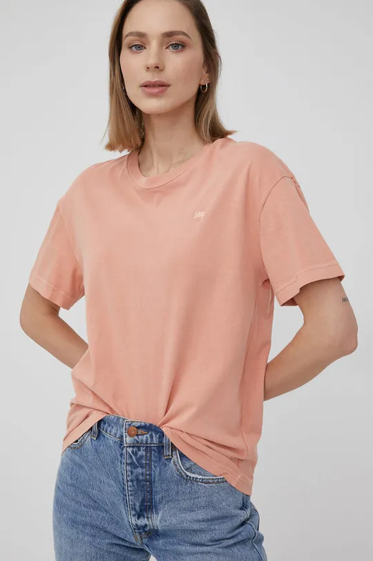 pomarańczowy Lee t-shirt bawełniany Damski