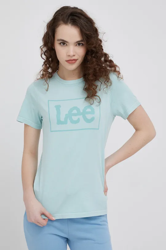 πράσινο Βαμβακερό μπλουζάκι Lee Γυναικεία