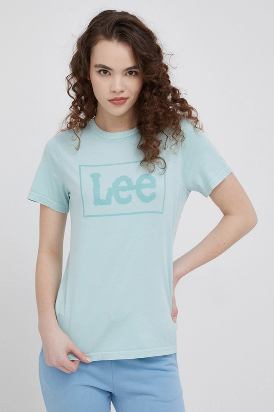 zielony Lee t-shirt bawełniany Damski