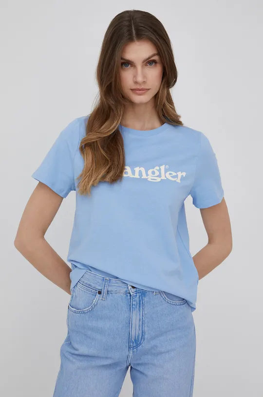 μπλε Βαμβακερό μπλουζάκι Wrangler Γυναικεία