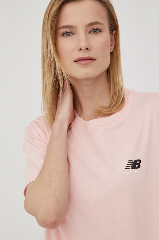 New Balance t-shirt bawełniany UT21503PIE różowy