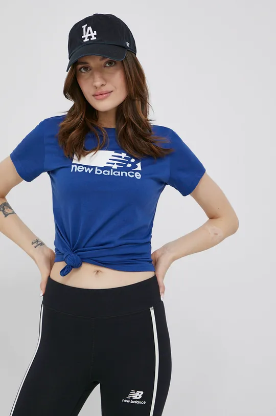 μπλε Μπλουζάκι New Balance Γυναικεία