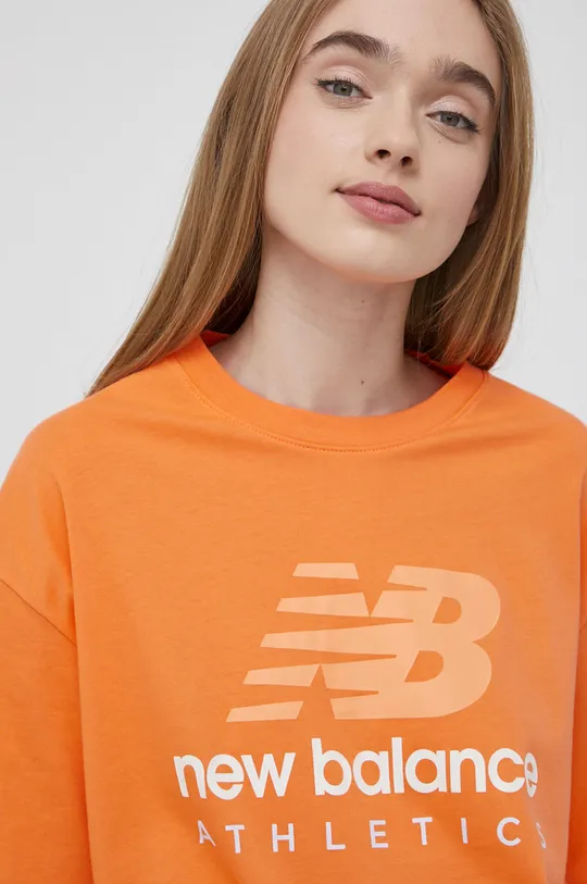 πορτοκαλί Βαμβακερό μπλουζάκι New Balance