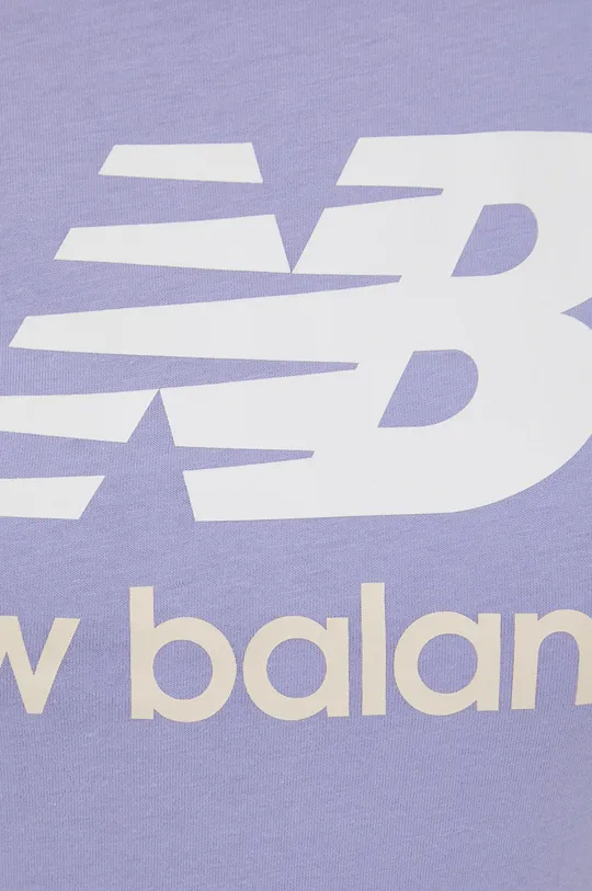 μωβ Βαμβακερό μπλουζάκι New Balance