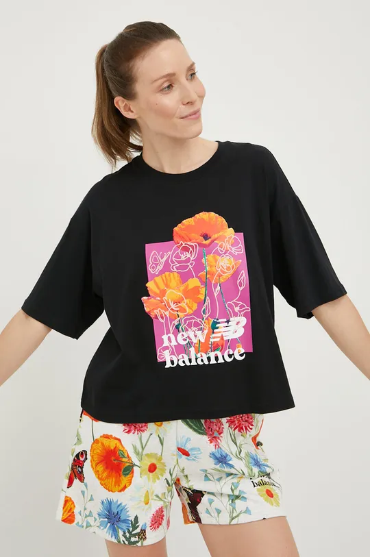negru New Balance tricou din bumbac De femei