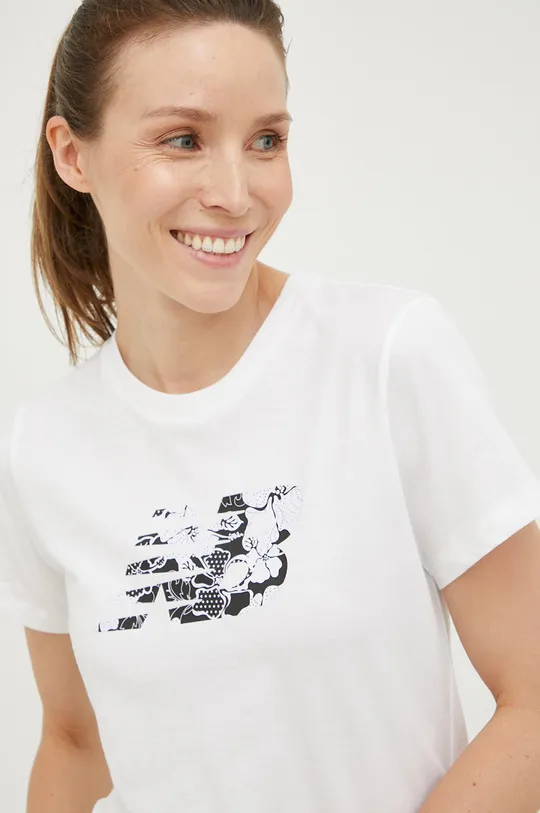 biały New Balance t-shirt Damski