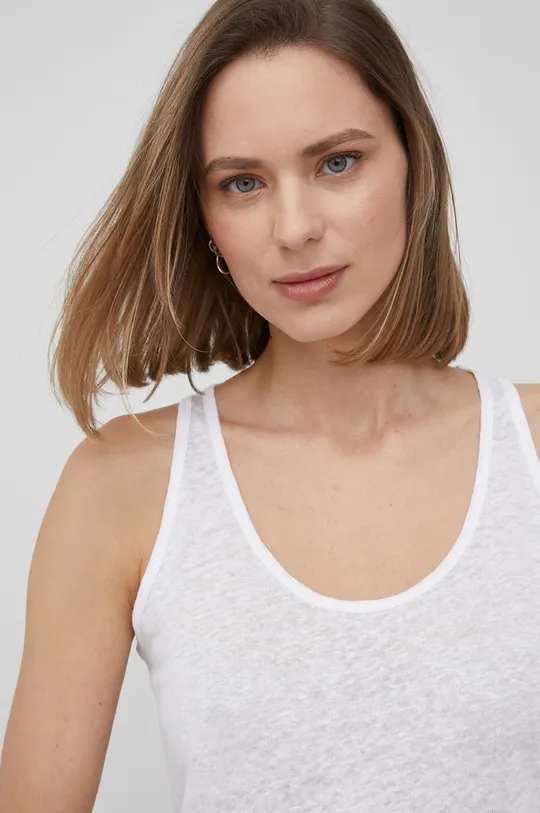 biela Ľanový top Calvin Klein