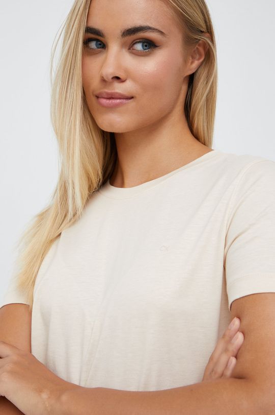 béžová Bavlněné tričko Calvin Klein