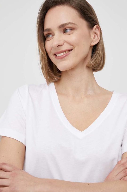 bílá Bavlněné tričko Calvin Klein