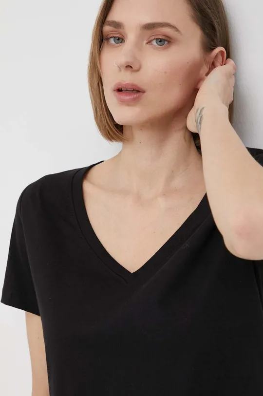 μαύρο Βαμβακερό μπλουζάκι Calvin Klein Γυναικεία