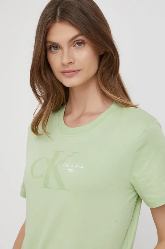 zielony Calvin Klein Jeans t-shirt bawełniany J20J218200.PPYY