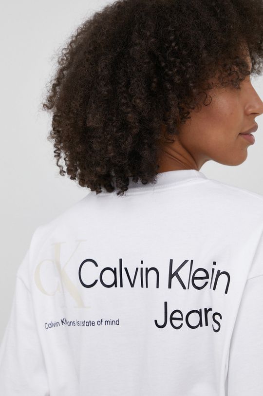 biały Calvin Klein Jeans t-shirt bawełniany Damski