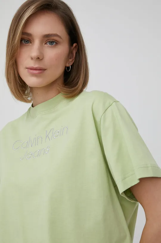 zielony Calvin Klein Jeans t-shirt bawełniany J20J218260.PPYY