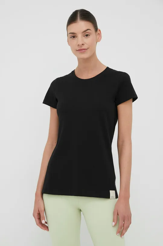 czarny Outhorn t-shirt bawełniany Damski
