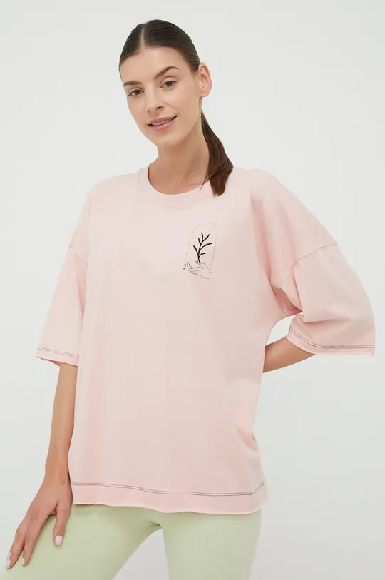 ροζ Βαμβακερό μπλουζάκι Outhorn Γυναικεία