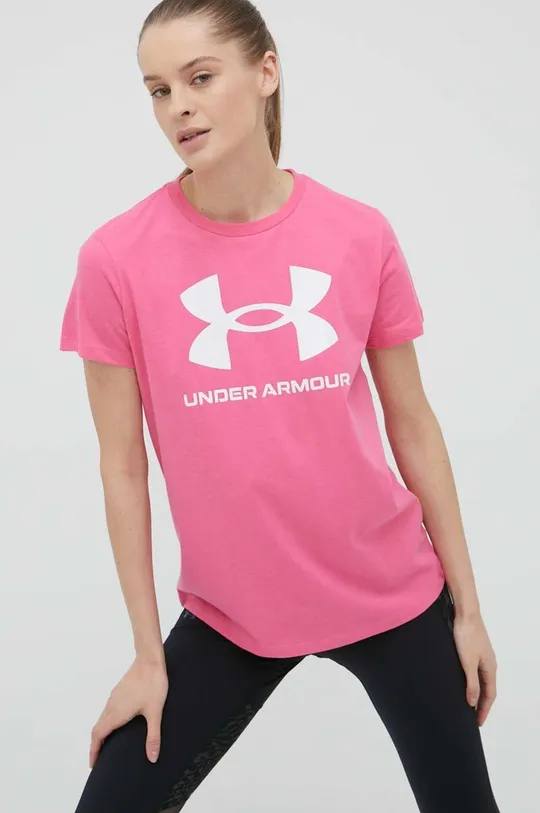 różowy Under Armour t-shirt 1356305.634 Damski