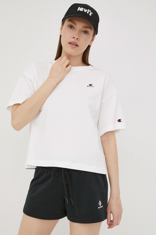 Champion t-shirt bawełniany 114930 biały