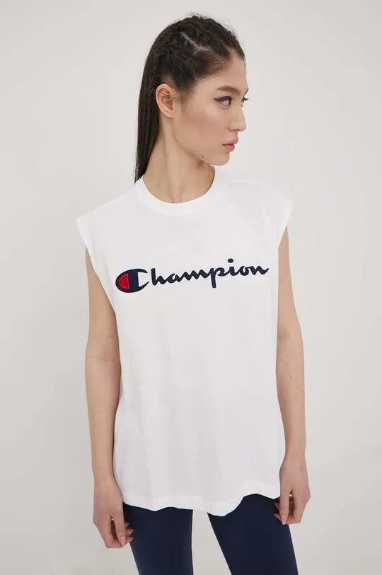 білий Бавовняний топ Champion 114932 Жіночий