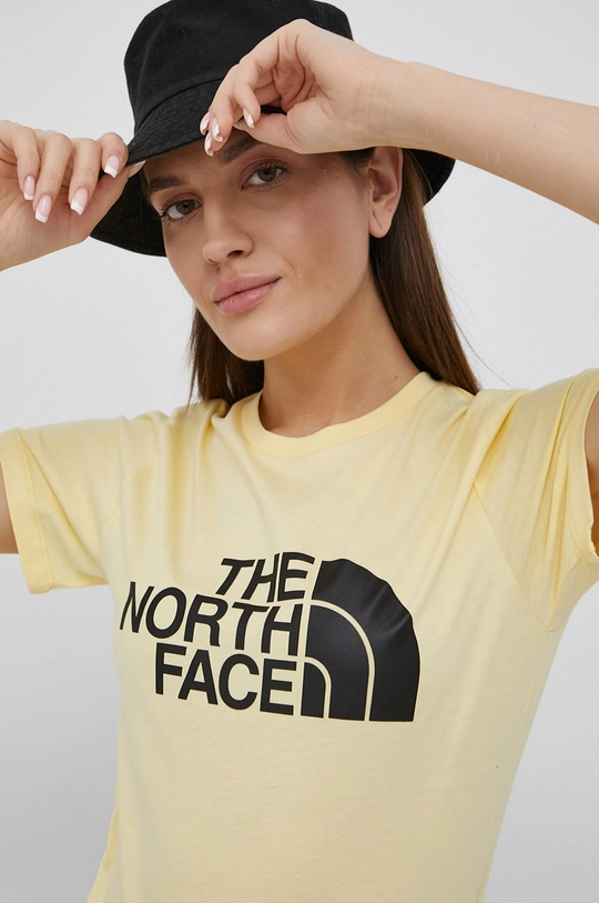 żółty The North Face t-shirt bawełniany Damski