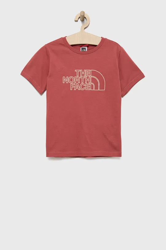 różowy The North Face t-shirt bawełniany dziecięcy Dziewczęcy
