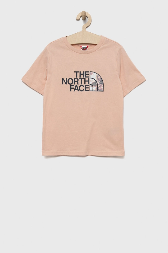 różowy The North Face t-shirt bawełniany dziecięcy Dziewczęcy