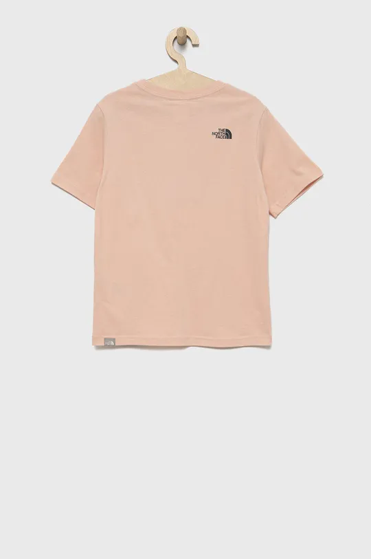 Παιδικό βαμβακερό μπλουζάκι The North Face ροζ