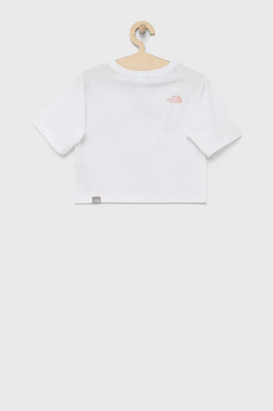 Παιδικό βαμβακερό μπλουζάκι The North Face λευκό