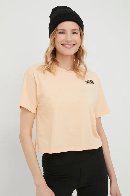 πορτοκαλί Βαμβακερό μπλουζάκι The North Face Γυναικεία