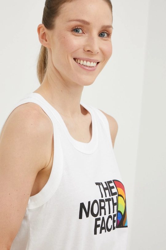 biela Bavlnený top The North Face Pride