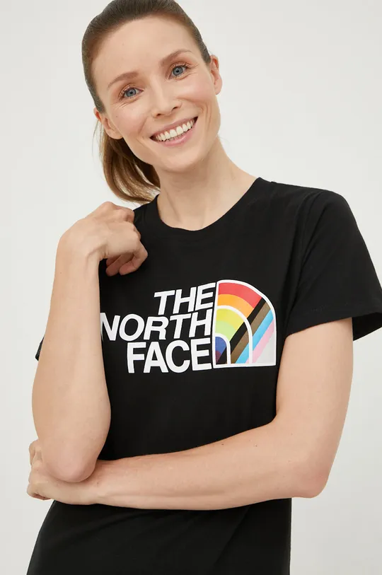 чёрный Хлопковая футболка The North Face Pride