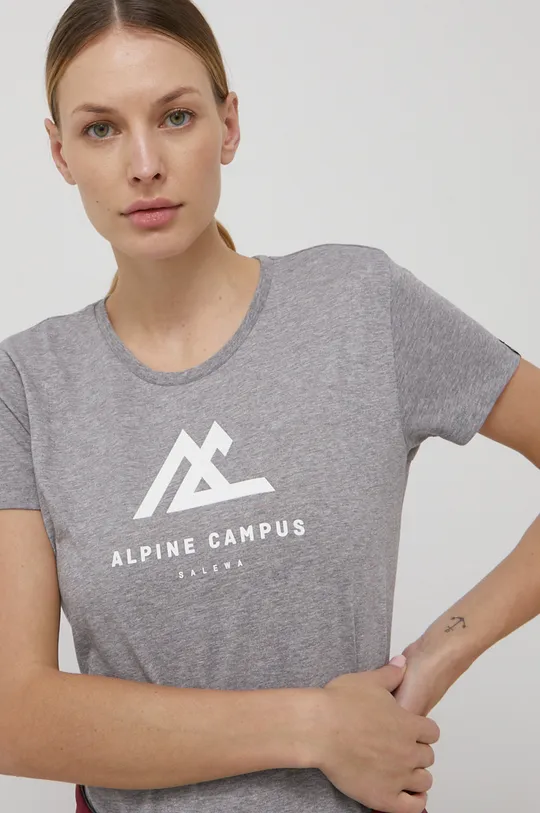 szary Salewa T-shirt sportowy Alpine Campus