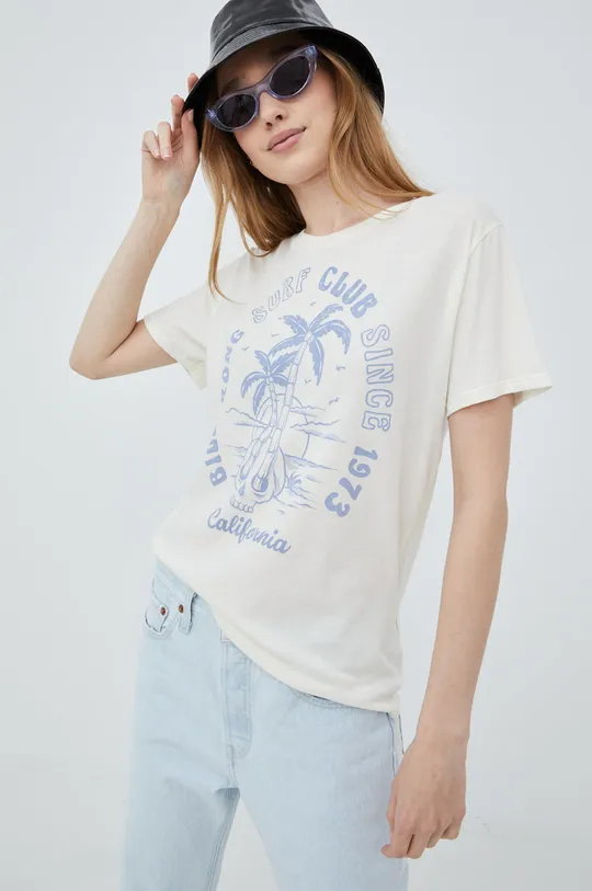 bež Bombažen t-shirt Billabong Ženski