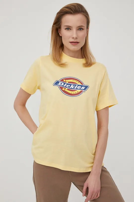 żółty Dickies t-shirt bawełniany Damski