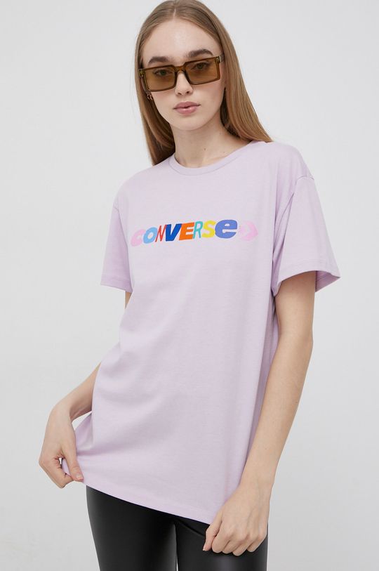 winogronowy Converse t-shirt bawełniany Damski