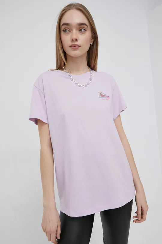 fialová Bavlnené tričko Converse
