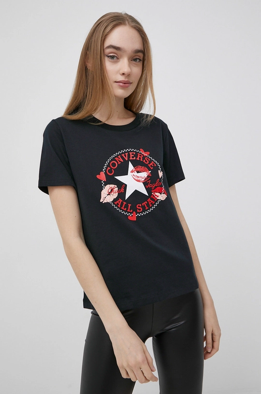 Converse t-shirt bawełniany czarny