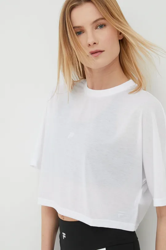 λευκό Μπλουζάκι προπόνησης Fila Recanati Γυναικεία
